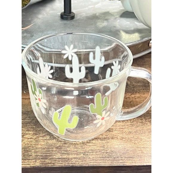Oversized Cactus Clear Coffee Mug - Picture 4 of 4